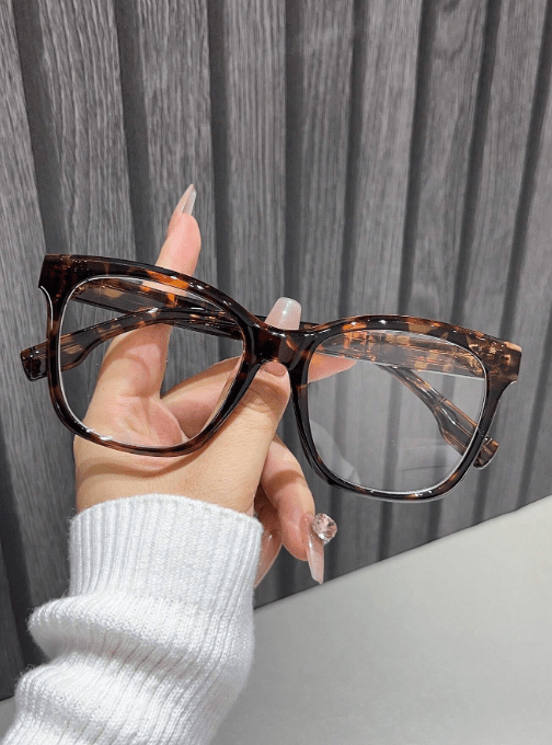 SHEIN 1 par de gafas con montura cuadrada grande de estilo minimalista - Quierox - Tienda Online