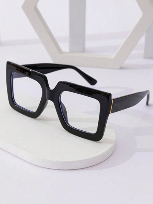 SHEIN 1 par de gafas cuadradas de plástico para mujer, montura extragrande - Quierox - Tienda Online