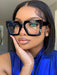 SHEIN 1 par de gafas cuadradas de plástico para mujer, montura extragrande - Quierox - Tienda Online