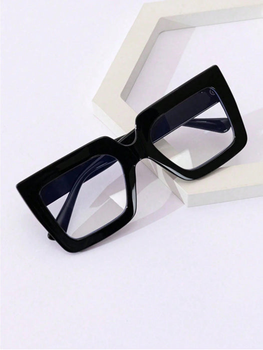 SHEIN 1 par de gafas cuadradas de plástico para mujer, montura extragrande - Quierox - Tienda Online