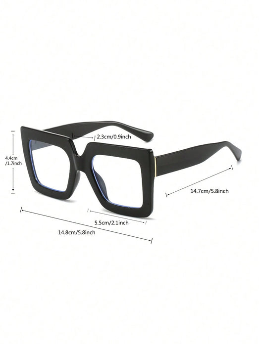 SHEIN 1 par de gafas cuadradas de plástico para mujer, montura extragrande - Quierox - Tienda Online