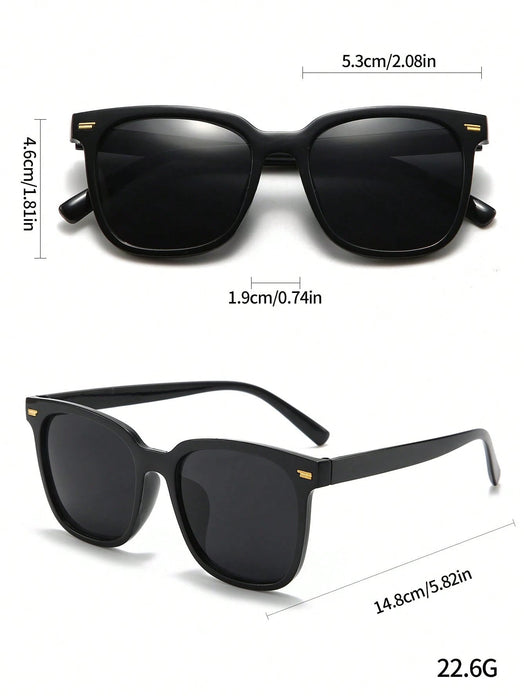SHEIN 1 par de gafas de moda con marco cuadrado Y2K, adecuadas para la playa - Quierox - Tienda Online