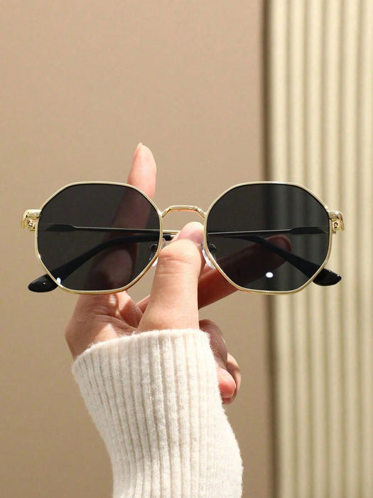 SHEIN 1 par de gafas de moda con marco metálico geométrico para mujeres - Quierox - Tienda Online