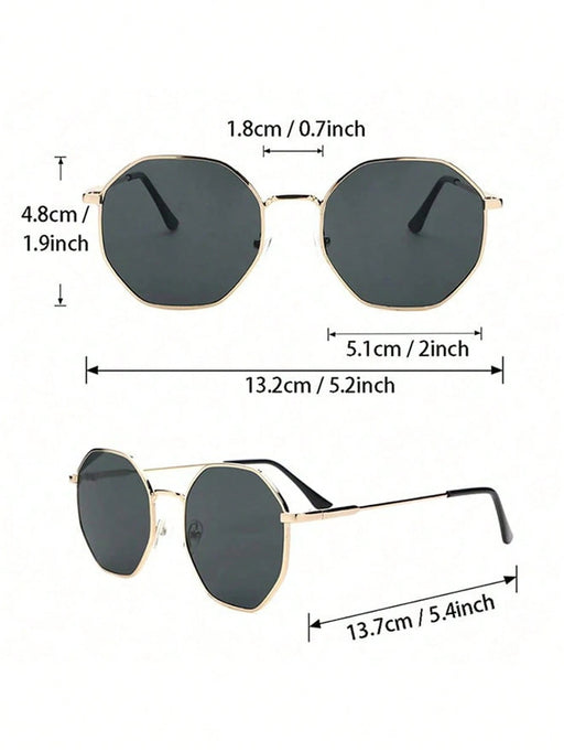 SHEIN 1 par de gafas de moda con marco metálico geométrico para mujeres - Quierox - Tienda Online
