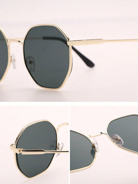 SHEIN 1 par de gafas de moda con marco metálico geométrico para mujeres - Quierox - Tienda Online