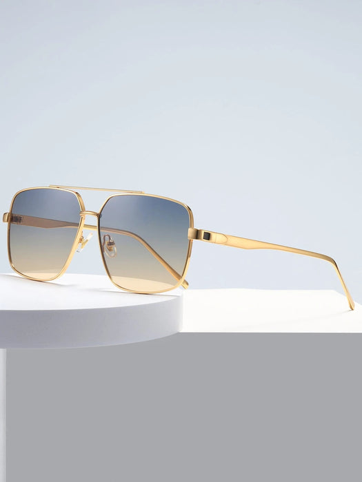 SHEIN 1 par de gafas de moda para hombre con montura cuadrada de metal multicolor - Quierox - Tienda Online