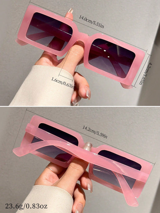 Shein 1 Par de gafas de moda rectangulares pequeñas, adecuadas para vacaciones, viajes, deportes - Quierox - Tienda Online