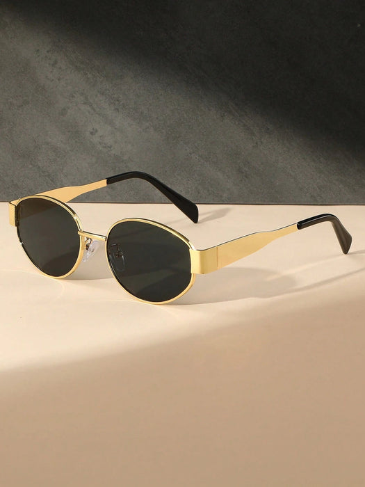 SHEIN 1 par de gafas de moda redondas de metal - Quierox - Tienda Online