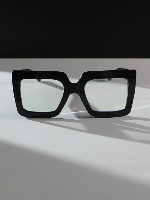 SHEIN 1 par de gafas de mujer con montura cuadrada de plástico negro - Quierox - Tienda Online