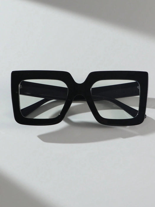SHEIN 1 par de gafas de mujer con montura cuadrada de plástico negro - Quierox - Tienda Online