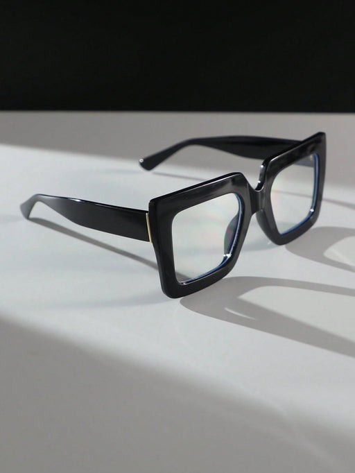 SHEIN 1 par de gafas de mujer con montura cuadrada de plástico negro - Quierox - Tienda Online