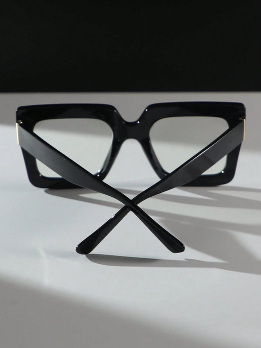 SHEIN 1 par de gafas de mujer con montura cuadrada de plástico negro - Quierox - Tienda Online