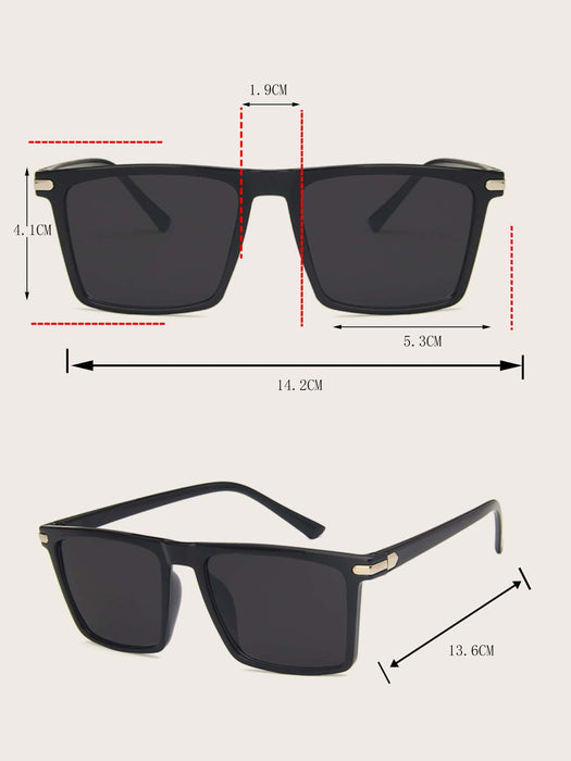 Shein 1 par de gafas de sol cuadradas de plástico para hombre con protección UV - Quierox - Tienda Online