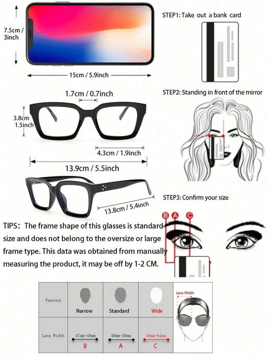 Shein 1 par de gafas transparentes de plástico con estampado geométrico para mujer - Quierox - Tienda Online
