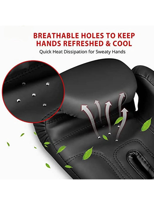 SHEIN 1 par de guantes de boxeo profesionales negros de 12 oz para entrenamiento - Quierox - Tienda Online