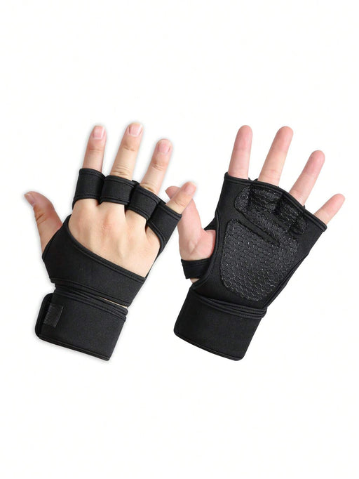 SHEIN 1 par de guantes de entrenamiento en gimnasio con bandas de asistencia - Quierox - Tienda Online