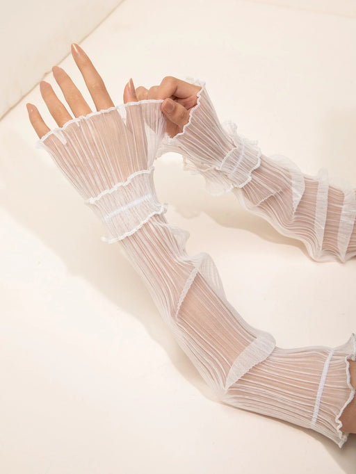 SHEIN 1 par de mangas plisadas con volantes y lazos para Halloween - Quierox - Tienda Online