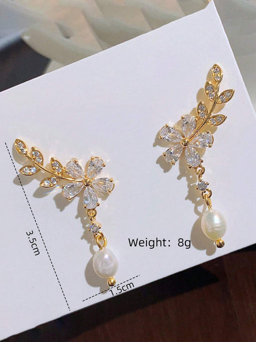 Shein 1 par de pendientes colgantes de hojas y flores - Quierox - Tienda Online