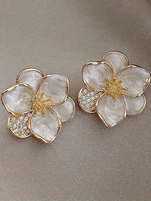 Shein 1 par de pendientes con diseño floral, estilo sencillo y elegante - Quierox - Tienda Online