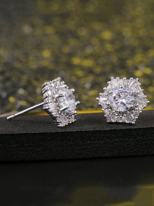 Shein 1 Par De Pendientes Con Hexágono De Perno Para Mujer - Quierox - Tienda Online