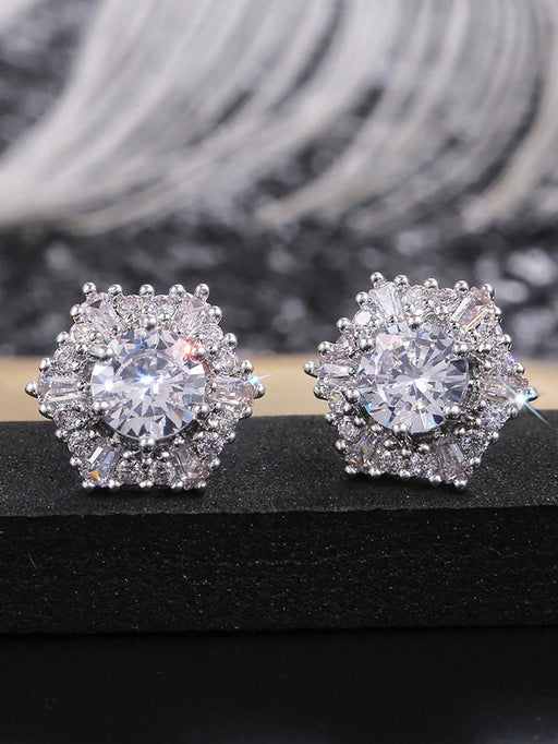 Shein 1 Par De Pendientes Con Hexágono De Perno Para Mujer - Quierox - Tienda Online