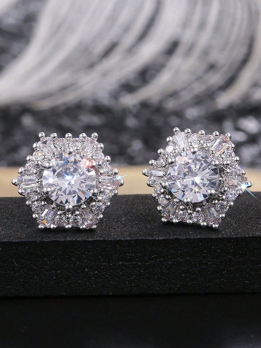 Shein 1 Par De Pendientes Con Hexágono De Perno Para Mujer - Quierox - Tienda Online