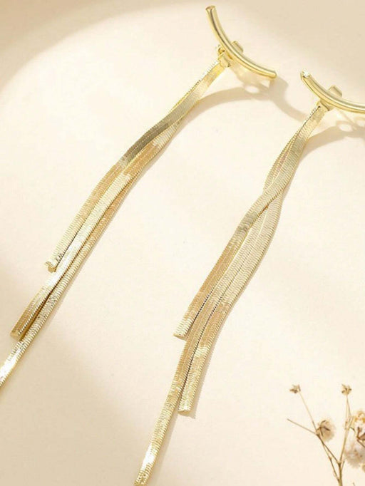 SHEIN 1 par de pendientes creativos con borlas y diseño minimalista de hueso de serpiente para mujer. - Quierox - Tienda Online