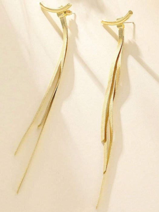 SHEIN 1 par de pendientes creativos con borlas y diseño minimalista de hueso de serpiente para mujer. - Quierox - Tienda Online