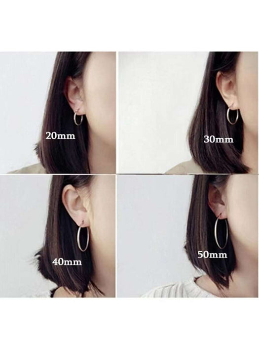SHEIN 1 par de pendientes de aro clásicos, estilo europeo y americano para mujer - Quierox - Tienda Online