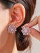 Shein 1 par de pendientes de botón con circonita cúbica en forma de flor para mujer - Quierox - Tienda Online