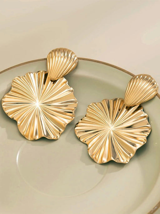SHEIN 1 par de pendientes de botón con diseño de concha de caracol - Quierox - Tienda Online