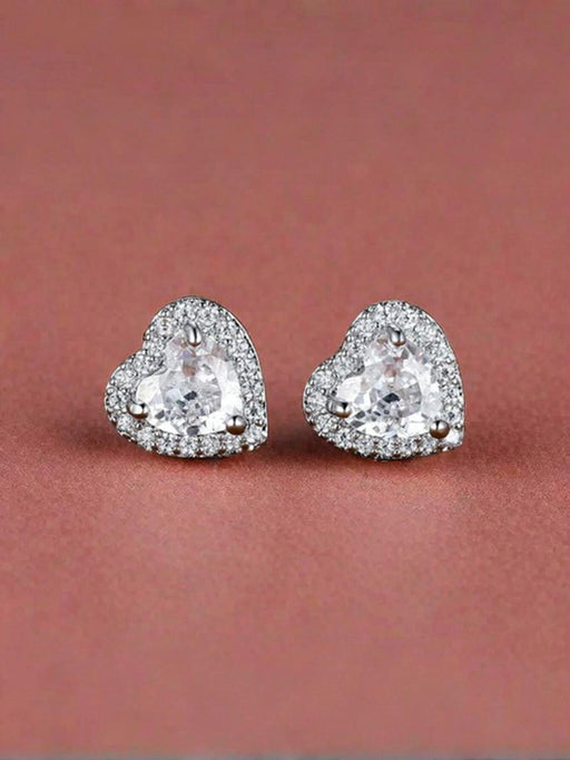 Shein 1 par de pendientes de botón con forma de corazón multicolor - Quierox - Tienda Online