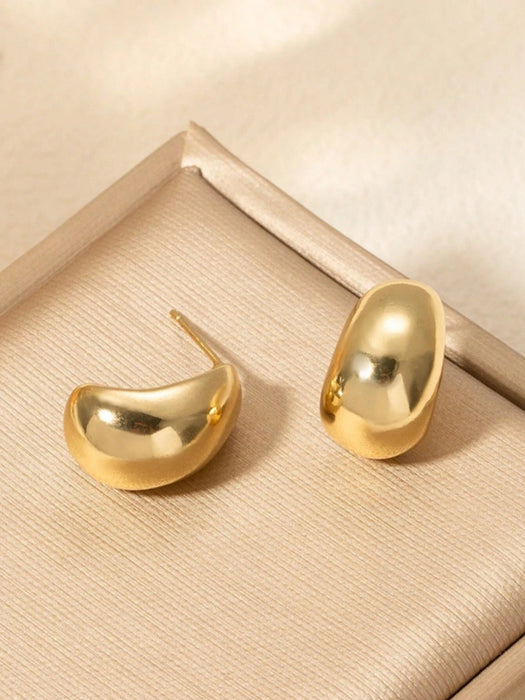 SHEIN 1 par de pendientes de botón ovalados sencillos y modernos para mujer, clásicos - Quierox - Tienda Online