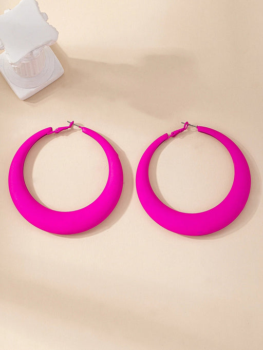 SHEIN 1 par de pendientes de esmalte grandes con estampado hueco para mujer - Quierox - Tienda Online