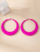 SHEIN 1 par de pendientes de esmalte grandes con estampado hueco para mujer - Quierox - Tienda Online