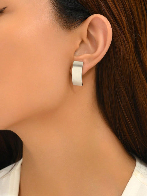 SHEIN 1 par de pendientes metálicos con forma asimétrica de moda - Quierox - Tienda Online
