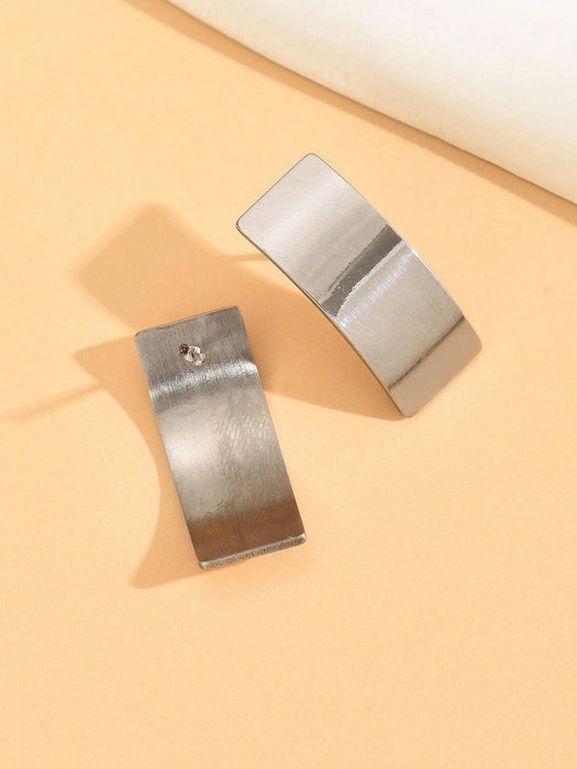 SHEIN 1 par de pendientes metálicos con forma asimétrica de moda - Quierox - Tienda Online