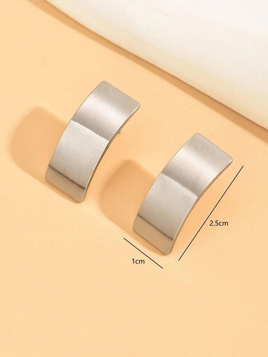 SHEIN 1 par de pendientes metálicos con forma asimétrica de moda - Quierox - Tienda Online