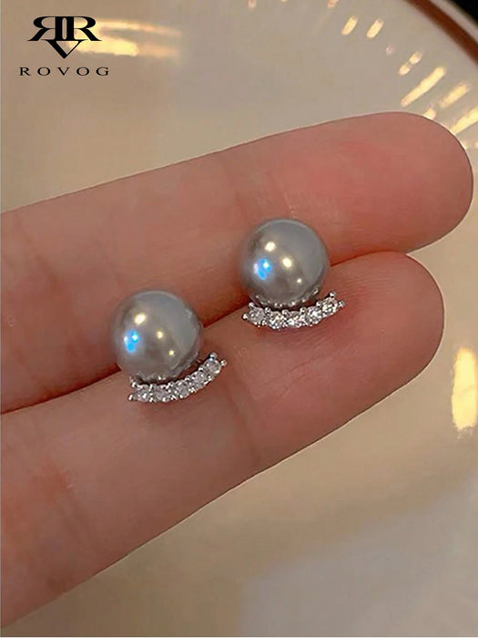 SHEIN 1 par de pendientes minimalistas franceses pequeños y lujosos de perlas sintéticas - Quierox - Tienda Online