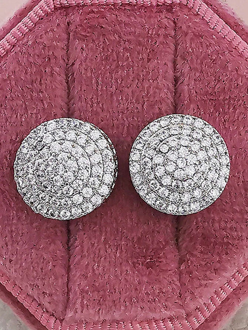 SHEIN 1 par de pendientes redondos de cobre con circonita cúbica - Quierox - Tienda Online