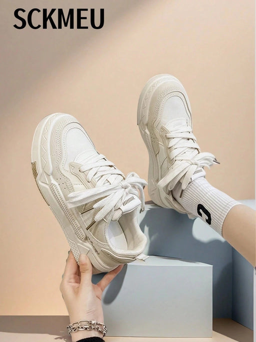 SHEIN 1 par de zapatos blancos pequeños, ligeros, deportivos y modernos para mujer - Quierox - Tienda Online