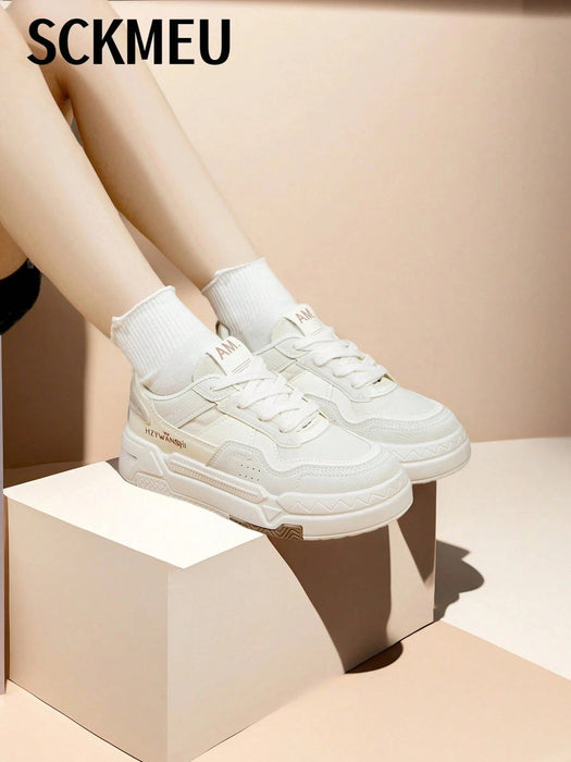 SHEIN 1 par de zapatos blancos pequeños, ligeros, deportivos y modernos para mujer - Quierox - Tienda Online