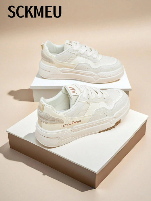 SHEIN 1 par de zapatos blancos pequeños, ligeros, deportivos y modernos para mujer - Quierox - Tienda Online