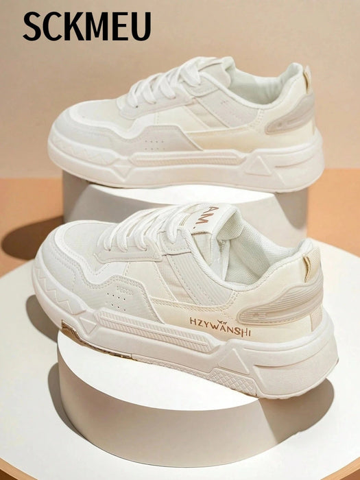 SHEIN 1 par de zapatos blancos pequeños, ligeros, deportivos y modernos para mujer - Quierox - Tienda Online