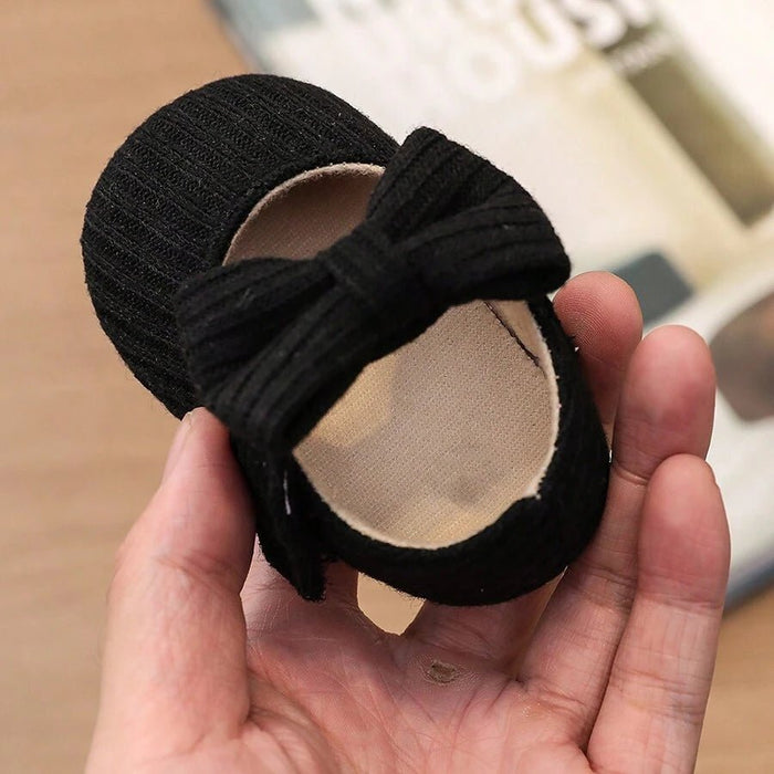 SHEIN 1 par de zapatos de punto con lazo y correa para niña, bonitos y adecuados - Quierox - Tienda Online