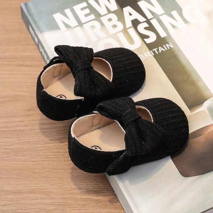 SHEIN 1 par de zapatos de punto con lazo y correa para niña, bonitos y adecuados - Quierox - Tienda Online