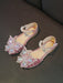 SHEIN 1 Par De Zapatos Planos Estilo Primaveral Para Niñas Con Punta Y Detalles De Diamantes - Quierox - Tienda Online