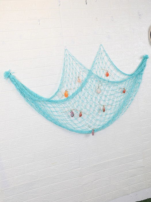 Shein 1 Pieza 1.5 * 2m Red Decorativa De Estilo Mediterráneo Azul Claro Con Diseño De Caracol - Quierox - Tienda Online