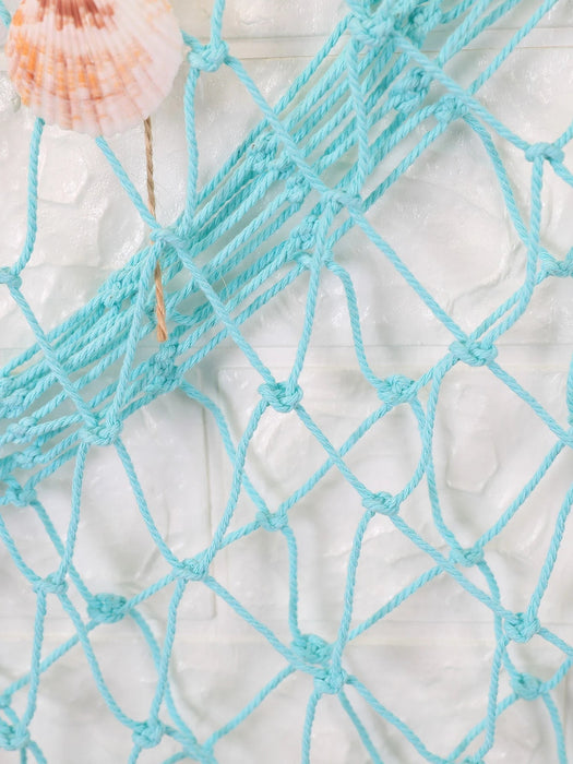 Shein 1 Pieza 1.5 * 2m Red Decorativa De Estilo Mediterráneo Azul Claro Con Diseño De Caracol - Quierox - Tienda Online