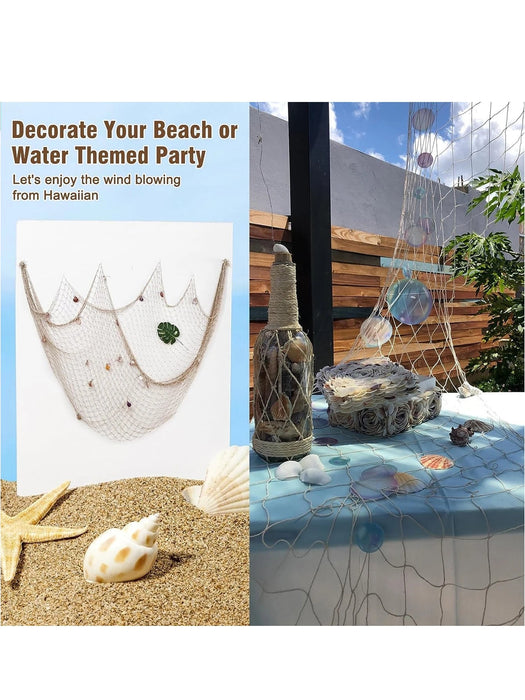 Shein 1 Pieza 1.5 * 2m Red Decorativa De Estilo Mediterráneo Azul Claro Con Diseño De Caracol - Quierox - Tienda Online